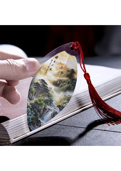 B Çin Jiangnan Su Kasabası Serisi Yaprak Kitap Ayracı Rüzgar Turistik Cazibe Kültürel ve Eğitim Malzemeleri Kitap Ayracı Yaratıcı Hediyeler (Yurt Dışından)