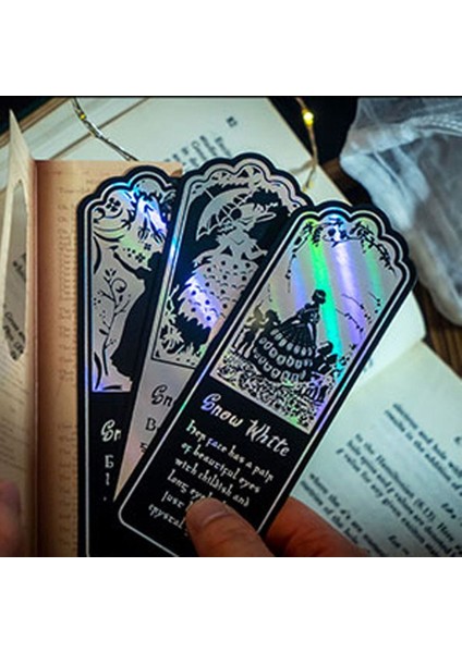 Kar Beyaz Prenses 3 Adet Kawaii Kağıt Kitap Ayracı Siyah Kedi Kitap Ayracı Peri Masalları Serisi Altın Gümüş Folyo Kitap Ayraçları Hediye Kırtasiye Malzemeleri (Yurt Dışından) indirimleri