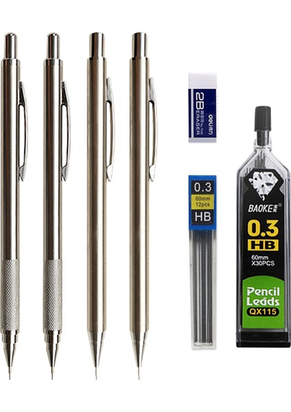 2 Kalem 2 Kurşun 1 Silgi C 0.3 mm Metal Mekanik Kurşun Kalem Seti Hb Kurşun Yedekler Otomatik Kalem Öğrenciler Sanat Kroki Boyama Aracı Okul Malzemeleri Kırtasiye (Yurt Dışından) fiyatları