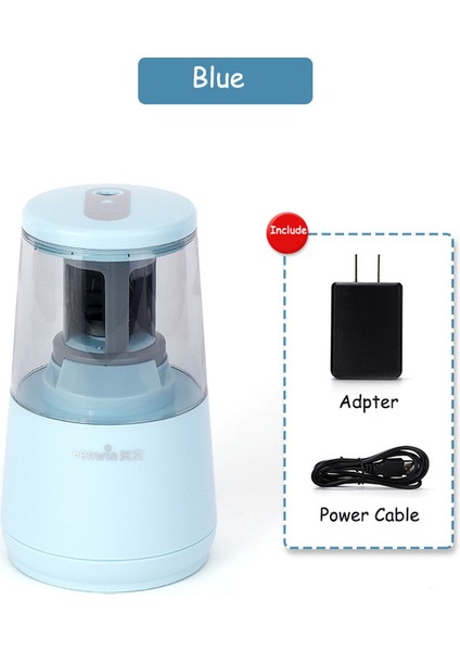 Mavi Tenwin Otomatik Elektrikli Kalemtıraş Ağır USB Mekanik Çocuklar Kızlar Için Okul Kırtasiye Ofis ve Kırtasiye (Yurt Dışından)