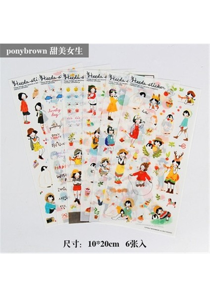 G 6 Adet/grup Su Geçirmez Karikatür Sevimli Şeffaf Diy Dekorasyon Çıkartmaları Kore El Hesabı Çıkartmalar Kawaii Plastik Bardak Çıkartmalar (Yurt Dışından)