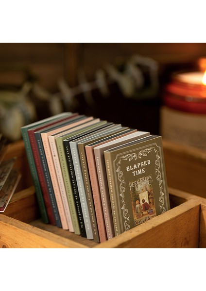Stil 5 Retro Mini Kitap Bloknot Doku Dekoratif Malzeme Kağıt Hiçbir Yapışkan Kart Günlük Kaydı Dıy Scrapbooking Retro Saydam Kağıt (Yurt Dışından)
