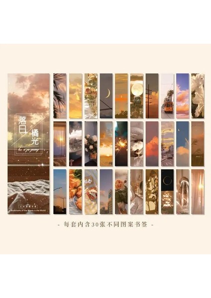 G 30 Adet/takım Rüya Plan Kağıdı Kitap Ayracı Estetik Yağlıboya Edebi Manzara Bulutlar Kağıt Okuma Dıy Endeksi Malzeme Şerit (Yurt Dışından)