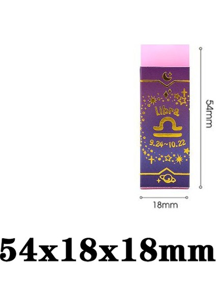 Terazi - 1 Pcs 12 Stil Sembolü Yıldızlı Gökyüzü Tüm Oniki Takımyıldızı Blok Silgi Öğrenciler Ovmak Kalem Silgisi Kırtasiye Kauçuk Sandviç Silgisi (Yurt Dışından)