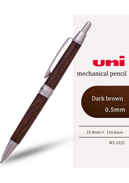 Koyu Kahverengi 1 Adet Tek Parça Japonya Uni Saf Malt Mekanik Kurşun Kalem 0.5mm Meşe Ahşap Doğal Veya Koyu Kahverengi Renkler M5-1025 (Yurt Dışından)