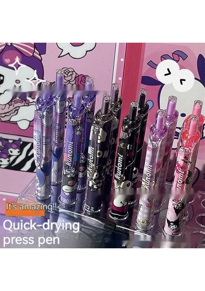 12 Adet Pvc Kutu Sanrio Jel Kalem 12-36 Adet Karikatür Kuromi Öğrencileri Kırtasiye Yazma Kalemleri 0.5 Siyah Okul Çocukları Sınav Aracı Ofis Imza Kalemi (Yurt Dışından) fırsatları