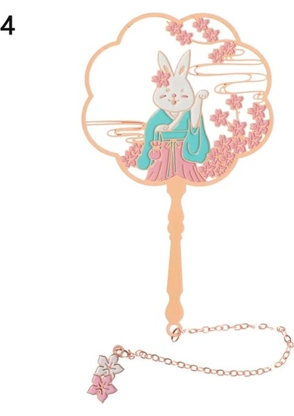 Stil A 4 2020 Yeni Metal Pirinç Yer Imi Retro Çin Tarzı Grup Fan Şekli Yer Imi Püskül Kırtasiye Içi Boş Tavuskuşu Panda Kitap Klipsi (Yurt Dışından)