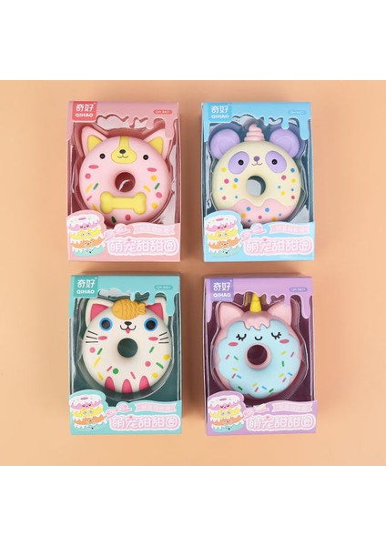 4 Adet Karikatür Kawaii Panda Unicorn Donut Silgi Hayvan Yazma Çizim Kauçuk Kalem Silgi Okul Ofis Malzemeleri Doğum Günü Hediyesi (Yurt Dışından)