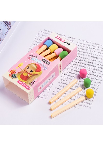 Rastgele 8 Adet/kutu Sevimli Kawaii Yaratıcı Komik Maçlar Kız Kalem Silgi Ofis Okul Malzemeleri Kırtasiye Çocuk Öğrenciler (Yurt Dışından) modelleri