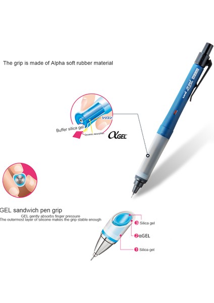 0.3mm Kalem 2 Kurşun Japonya Uni Mekanik Kurşun Kalem 1009GG Lapices 0.3mm/0.5mm Alfa-Jel Anahtarı Tutun Kuru Toga Otomatik Kalemler Anti-Kırık Çekirdek (Yurt Dışından)