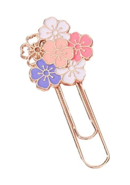 C Kiraz Çiçeği Ataş Sakura Şekilli Kitap Ayracı Kiraz Çiçeği Ataşlar Sevimli Çiçek Imleri Metal Çiçek Şekilli Ataç (Yurt Dışından)