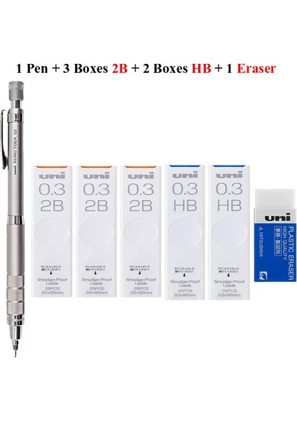 1pen 2b Hb Seti Uni Kuru Toga Mekanik Kurşun Kalem M5-1017 Rulet Modeli Otomatik Olarak Döndür Uç 0.5mm Sanat Kroki Boyama Ofis Okul Malzemeleri (Yurt Dışından)
