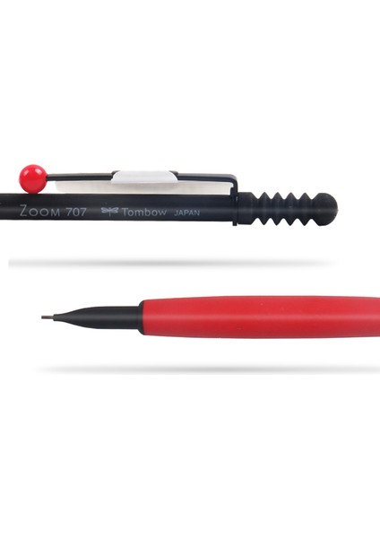 Kırmızı 1 Adet Tombow Mini Ince Tasarım Mekanik Kurşun Kalem Zoom 707 Hediye Kalem Sh-Zs Anti-Break Metal Kalem Ucu (Yurt Dışından)