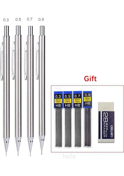 0.9mm 1 Adet Kalem Haile 0.3 0.5 0.7 0.9mm Hb Mekanik Kurşun Kalem Seti Tam Metal Sanat Çizim Kroki Yazma Siyah Uçlu Otomatik Kalem Yedekler (Yurt Dışından) modelleri