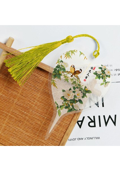 F Çin Tarzı Bodhi Yaprağı Yer Imleri Çiçekler ve Kuşlar Serisi Yaratıcı Öğrenci Hediyeleri Yer Imleri Hediyeler (Yurt Dışından)