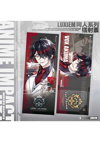 Ike Anime Luxiem Cosplay Koleksiyonu Çift Taraflı Lazer Bilet Anime Süsler Sevimli Kırtasiye Hediye Mysta Ike Vox Luca Shu (Yurt Dışından) fiyatları