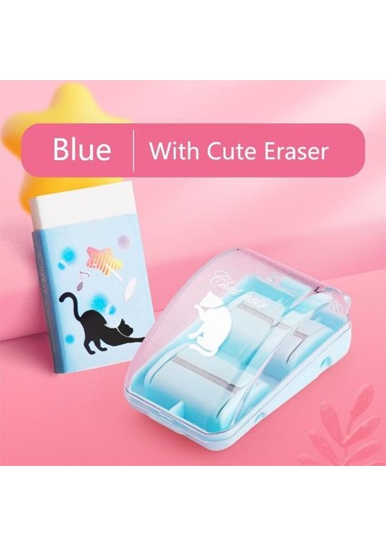 Mavi Yaratıcı Silgi Kırıntı Toplayıcılar Silgi ile Taşınabilir Toz Temizleyici Manuel Masaüstü Süpürgesi Elektrikli Süpürge Okul Ofis Malzemeleri (Yurt Dışından)