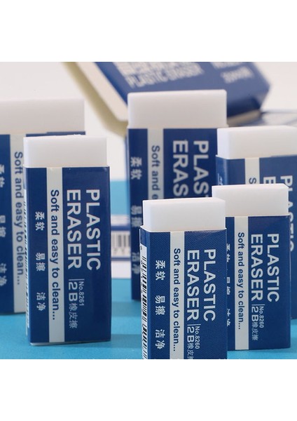 10 Adet 10 Adet 2b Beyaz Pvc Silgi Temiz ve Karışıklık Ücretsiz Öğrenci Sınavı Ofis Kroki Yumuşak Silgi (Yurt Dışından)