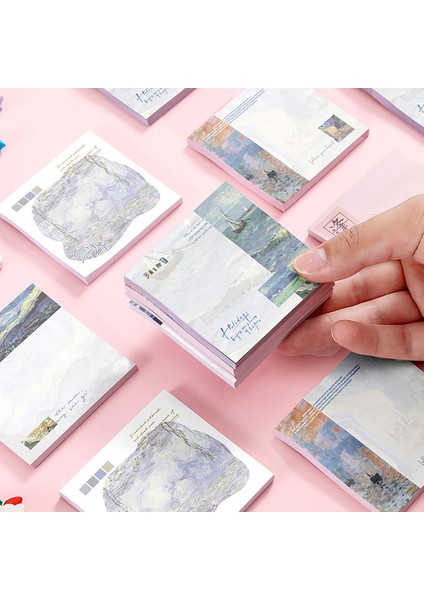 00154 50 Yaprak Retro Bloknot Vintage Van Gogh Yapışkan Notlar Mini Ins Tarzı Etiket Scrapbooking Günlüğü Dekorasyon Kırtasiye Not Defteri (Yurt Dışından) fiyatları