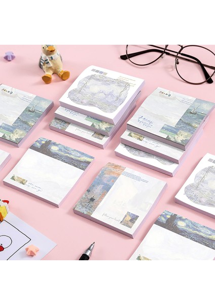 00154 50 Yaprak Retro Bloknot Vintage Van Gogh Yapışkan Notlar Mini Ins Tarzı Etiket Scrapbooking Günlüğü Dekorasyon Kırtasiye Not Defteri (Yurt Dışından) indirimleri