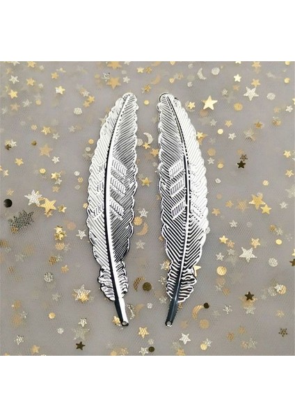Gümüş 1 Pc Retro Metal Tüy Imleri Altın/gümüş Antika Bakır Kitap Klipleri Sayfa Işaretleyicileri Öğrenci Hediye Kırtasiye Ofis Aksesuarları (Yurt Dışından)
