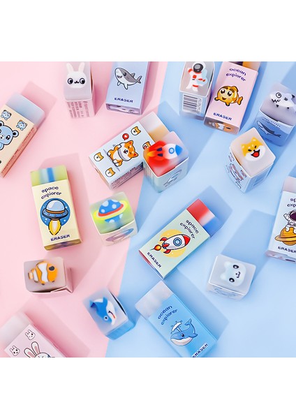 Evren Rastgele 1 Adet 1 Adet Kawaii Evren Pet Silgi Kauçuk Birincil Öğrenci Ödülleri Promosyon Hediye Kırtasiye Çocuklar Için Silgi (Yurt Dışından) indirimleri