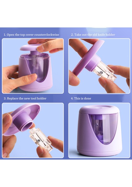 Şarj - Mor Elektrikli Otomatik Kalemtıraş USB Şarj Edilebilir Erkek Kız Kalemtıraş Kalem Renkli Kalem Okul Ofis Ev Kırtasiye (Yurt Dışından) indirimleri