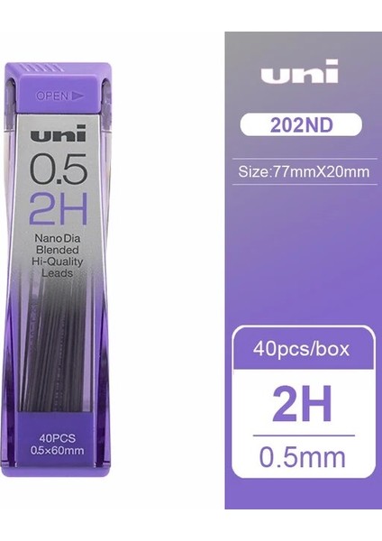 0.5mm 2h Unı Mekanik Kurşun Kalem 0.5 0.3 0.7mm Nano Elmas Ekstra Sert Kalem Çekirdeği 202ND Kırılması Kolay Değil Hb/2b/2h Kırtasiye (Yurt Dışından)