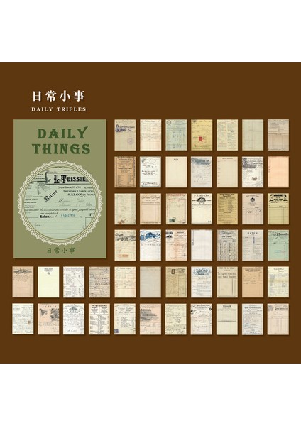 E Dimi 50 Yaprak Vintage Yaratıcı Yarı Saydam Malzeme Kitap Sülfürik Asit Kağıt Bitki Çiçekler Günlük Kayıt Scrapbooking Kırtasiye (Yurt Dışından)