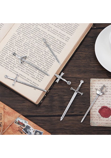 E-2 Adet 2/6 Adet Antika Kılıç Bıçak Kitap Ayracı Seti Retro Takılar Metal Kitap Ayraçları Okuma Kitabı Klipleri Işaretleyiciler Zanaat Malzemeleri Dıy Takı (Yurt Dışından) fırsatları