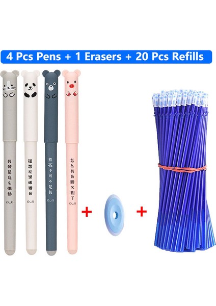 25 Adet Mavi Set B 25 Adet/takım Renkli Silinebilir Jel Kalem Yedekler Çubuklar 0.5mm Kawaii Tükenmez Kalemler Yıkanabilir Kolu Ofis Okul Yazma Kırtasiye (Yurt Dışından)
