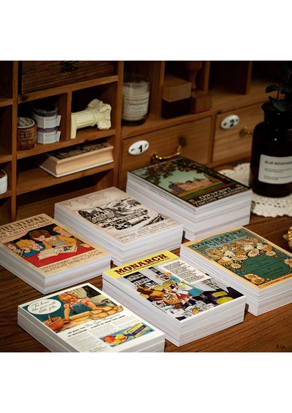 L Yoofun 60 Adet/takım Vintage Not Defteri Retro Sanat Resimli Seyahat Malzemesi Not Sayfası Günlük Defteri Planlayıcısı Kitap Dekorasyon Kağıdı (Yurt Dışından) fiyatları