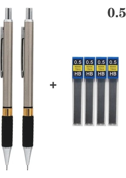 2 Adet 0.5 Kalem Seti 2.0 Sanat Mekanik Kurşun Kalem Seti Metal Ressamlığı 0.5 0.7 0.9 Hb 2b Kurşun Renk Dolum Kapağı Silgi Yetişkinler Sanatçı Yazma Çizim (Yurt Dışından)