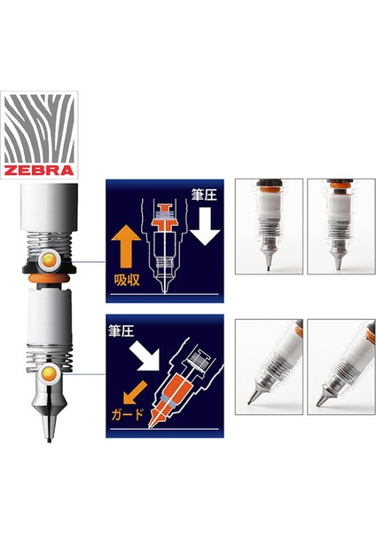 Beyaz 1 Adet 1 Adet Yeni Zebra Delguard Mekanik Kurşun Kalem MA85 0.5 mm Renkli Çizim Kroki Öğrenci Yazma Sürekli Çekirdek Aktivite Kalemi (Yurt Dışından)