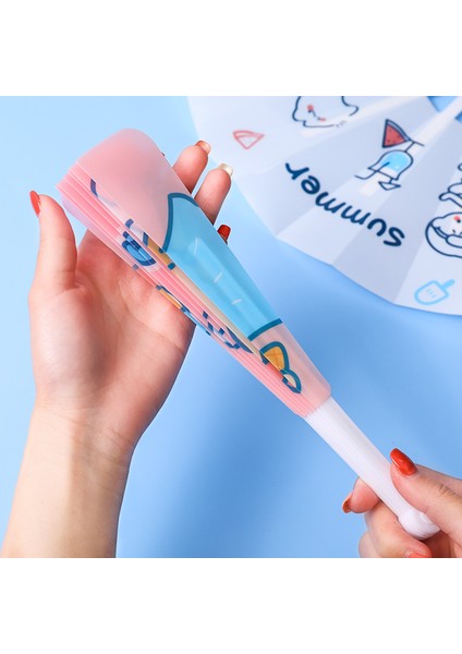 B Yaratıcı Yaz Küçük Taze ve Sevimli Taşınabilir Katlanır Fan Pp Plastik Hediye Katlanır Fan Karikatür El Krank Serin Fan Özel (Yurt Dışından) indirimleri