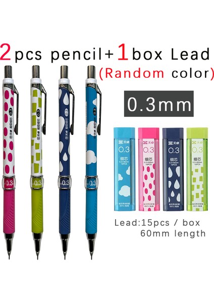 2 Adet 0.3mm Kalem 2 Adet Mekanik Kurşun Kalem Seti 0.3/0.4/0.5/0.7/0.9/2.0mm Otomatik Kalemler Okul Yazma Çizim Kawaii Sabit (Yurt Dışından) modelleri