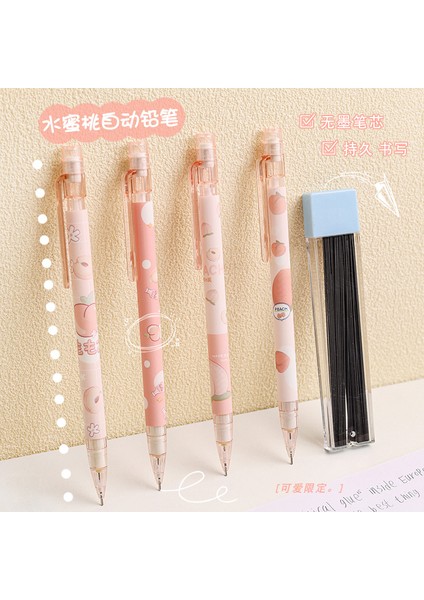 B-4pcs-0.7mm 2/4pcs 0.5mm/0.7mm Mekanik Kurşunkalemler Okul Malzemeleri Kalem Çubukları Mekanik 7 mm Tutucu 5 Kawaii Kırtasiye Yenilik Çizim Çantası (Yurt Dışından)