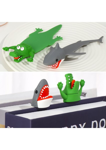 Pvc-10 Yaratıcı 3D Stereo Imi Karikatür Işaretleyici Kitap Klibi Kawaii Köpekbalığı Timsah Sayfa Ayracı Çocuklar Hediye Okul Kırtasiye Tedarik (Yurt Dışından) fiyatları