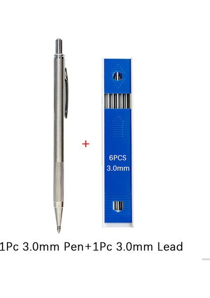 3.0mm Kurşunlu Kalem Metal Mekanik Kurşun Kalem Seti Kurşun Yedekli Hazırlama Otomatik Kurşun Kalem 0.3, 0.5, 0.7, 0.9, 1.3, 2.0mm 2b Hb Sanat Kaynağı Için (Yurt Dışından)