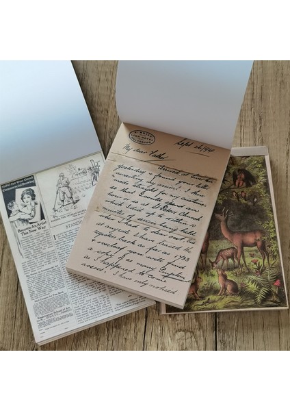 11 60 Sayfa Vintage Büyük Boy El Yazısı Mektup Ay Malzeme Kağıt Bloknot Kağıt Kitap Kolaj Günlük Dekorasyon Kırtasiye (Yurt Dışından)