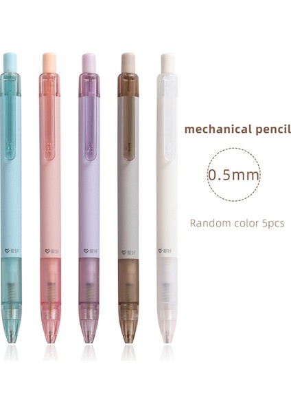QB-AH9456-01Z 5 Adet/takım 2b Mekanik Kurşunkalemler Şeker Renkler 0.5/0.7mm Basit Basın Otomatik Kalem Öğrenci Ofis Yazma Malzemeleri Kırtasiye (Yurt Dışından)