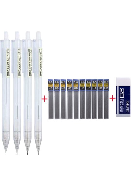 0.7 Takım H Plastik Otomatik Mekanik Kalem Seti 0.5 0.7mm 2b Hb Siyah Kurşun Dolum Yazma Sanat Çizim Okul Japon Tarzı (Yurt Dışından) fiyatları