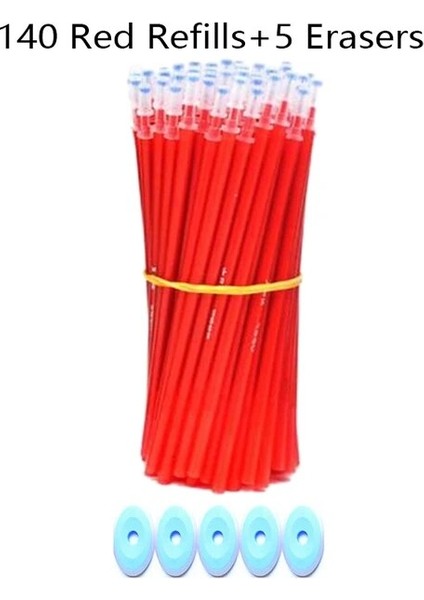 145 Adet Kırmızı Set 14530 Adet Silinebilir Kalemler Yedekler Okul Jel Kalemler Yazma Malzemeleri 0.5mm Kolu Tükenmez Öğrenci Ofis Kawaii Kırtasiye (Yurt Dışından)