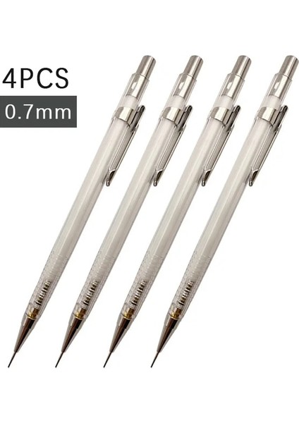 4 Adet 0.7mm Kalem Yüksek Kalite 4 Adet/takım 0.3 0.5 0.7 0.9mm Basit Beyaz Mekanik Kurşun Kalem Öğrenci Yazma Boyama Kırtasiye Okul Malzemeleri (Yurt Dışından)
