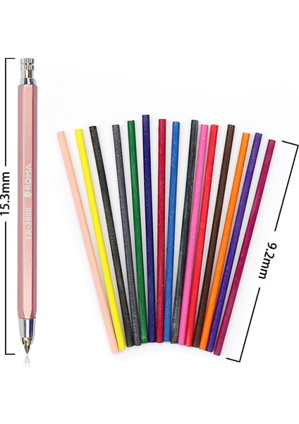 1pen-4.0mm 15 Renk 3.0/4.0 mm Renkli Mekanik Renkli Otomatik Kurşun Kalem Kurşun Sanat Kroki Çizim Renk Kurşun Okul Ofis Malzemeleri Yeni (Yurt Dışından) indirimleri