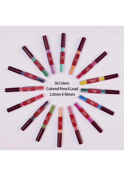 Red-2pcs Dededepraıse Pres Tipi Otomatik/mekanik Kurşun Kalem Dolum 2.0mm 36 Renk Renkli Kurşun Kalem Kurşun Kalın Kurşun/çekirdek/yedek Değiştirme (Yurt Dışından) indirimleri