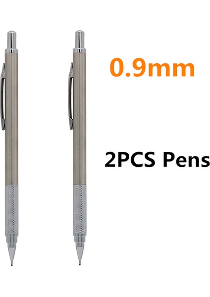 2pcs 0.9mm Kalem Yüksek Kaliteli Paslanmaz Çelik Mekanik Kurşun Kalem Tek Kalem Seti Veya Öğrencilerin Çizim Yapması ve Yazması Için 2 Kalem 0.5 0.7 0.9 1.3mm (Yurt Dışından)