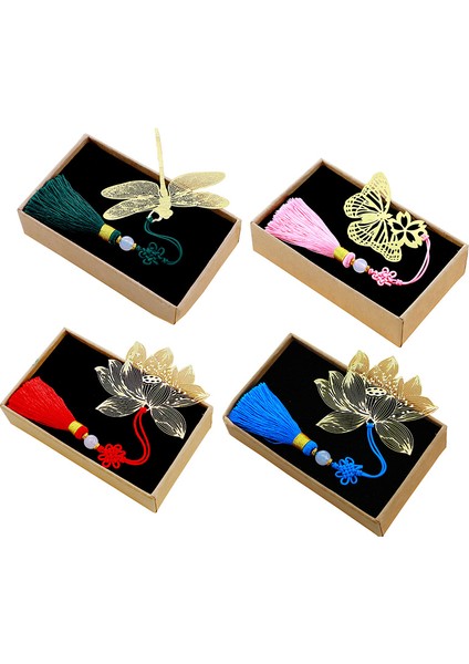 Pembe Retro Tarzı Metal Pirinç Lotus Imi Içi Boş Kelebek Yusufçuk Çin Düğüm Püskül Sevimli Kırtasiye Kitaplar Marker Sayfa Hediye (Yurt Dışından) fiyatları