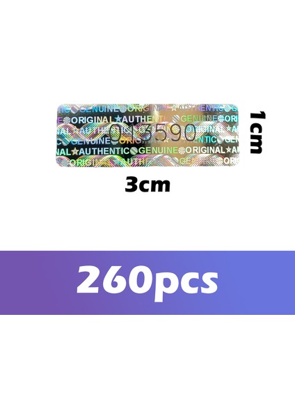260 Adet 1x3 cm Holografik Güvenlik Sızdırmazlık Etiketi Garanti Geçersiz Etiketleri Benzersiz Seri Numarası ile Güvenli Gümüş Kurcalanmaya Açık Çıkartmalar (Yurt Dışından)