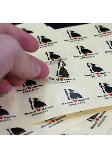 Kraft Kağıt 100 Adet 3-10 cm Özel Logo Düğün Etiket Kişiselleştirilmiş Tasarım Etiketinizi Şeker Hediye Kutusu Doğum Günü Partisi Conta Etiket Kendinden Yapışkanlı (Yurt Dışından)